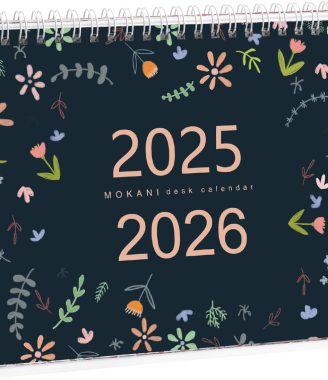 Desk Calendar 2025-2026, Monthly Desktop Calendar, Standing Flip Calendar with Thick Paper, Academic Year Standing Desk Calendar with Planner Stickers